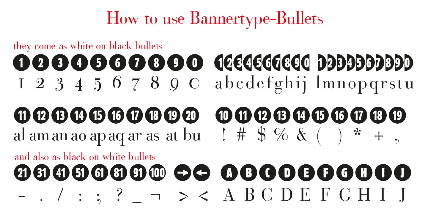 Пример шрифта Bullets #1